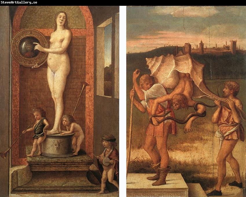 BELLINI, Giovanni Four Allegories: Prudence and Falsehood